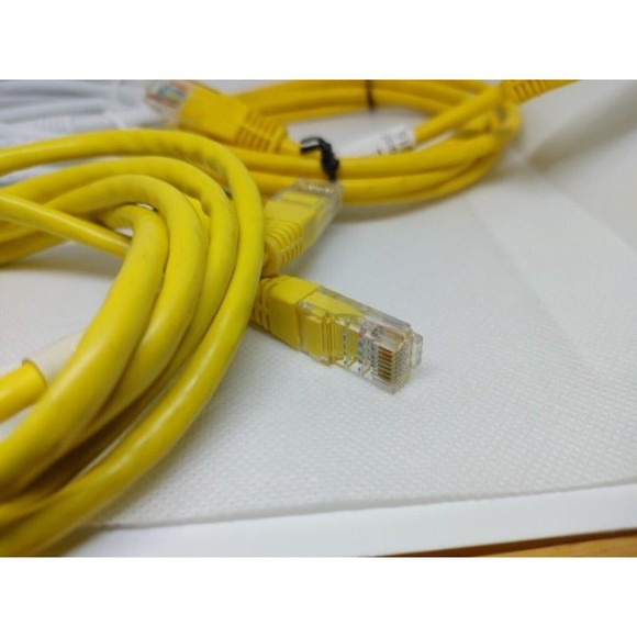 Lot of 3 Ethernet Patch Cables Cat5/5e 8 Connector RJ-45 Yellow/White READ!!- - Picture 3 of 5